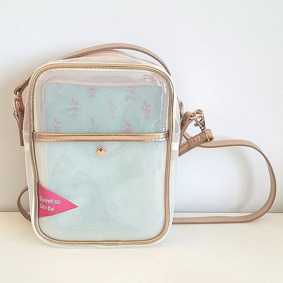 Disney Handbags - DISNEY Rose Gold Teal Clear PVC Minnie Mouse Daisy Duck Crossbody Bag
